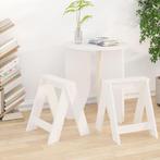 vidaXL Krukken 2 st 40x40x45 cm massief grenenhout wit, Huis en Inrichting, Stoelen, Verzenden, Nieuw