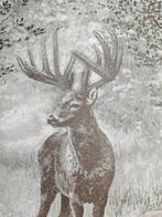 Zeldzaam jacquardweefsel in groene alpaca-wol - 185x140cm -