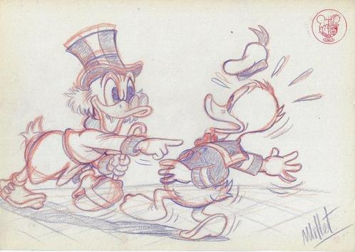 Millet - 1 Pencil drawing - Uncle Scrooge - enfadado - 2024, Boeken, Stripverhalen