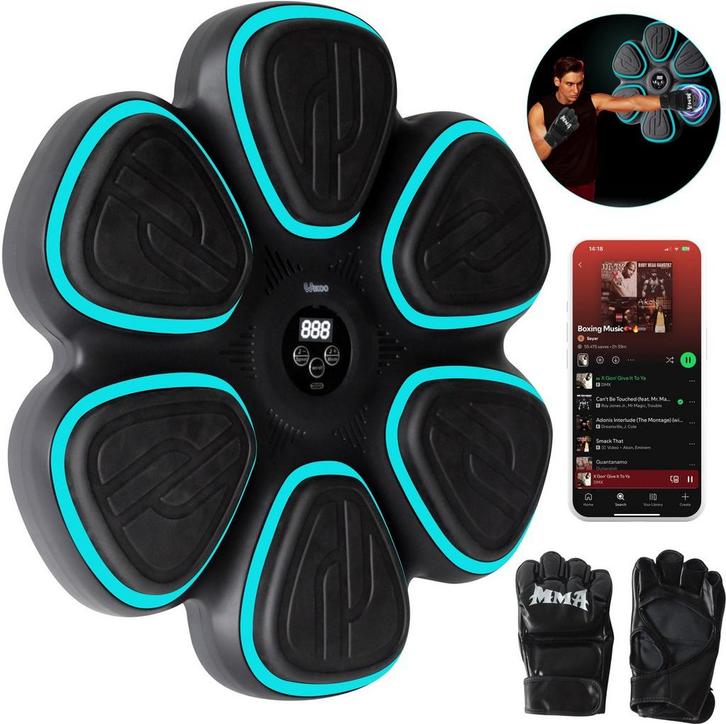 Boxing machine - Boksmachine - Muziek boksmachine - Zwart •, Sport en Fitness, Boksen, Nieuw, Verzenden