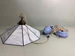 Plafondlamp - Oude Art Deco Tiffany Hanglamp Blauw Glas -, Antiek en Kunst