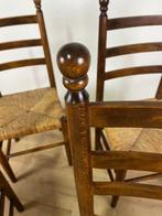 Chaise - Bois, Rotin - Ensemble de quatre chaises avec, Antiquités & Art