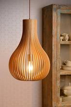 Hanglamp Lucide BODO -  - Ø 38 cm - 1xE27 - Licht, Huis en Inrichting, Verzenden, Nieuw, Hout