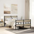 vidaXL Bedframe zonder matras metaal sonoma eikenkleurig, Huis en Inrichting, Slaapkamer | Bedden, Verzenden, Nieuw