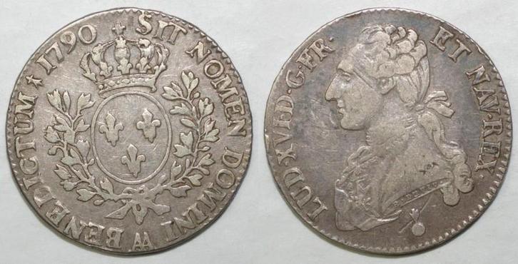 1/2 écu France Frankreich Gad 355 Louis Xvi 1/2 Ecu Mit O.., Postzegels en Munten, Munten | Europa | Niet-Euromunten, België, Verzenden