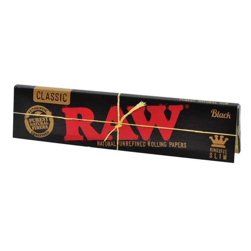 Smoking RAW Black Slim King Size Vloei       5 stuks, Collections, Articles de fumeurs, Briquets & Boîtes d'allumettes, Envoi