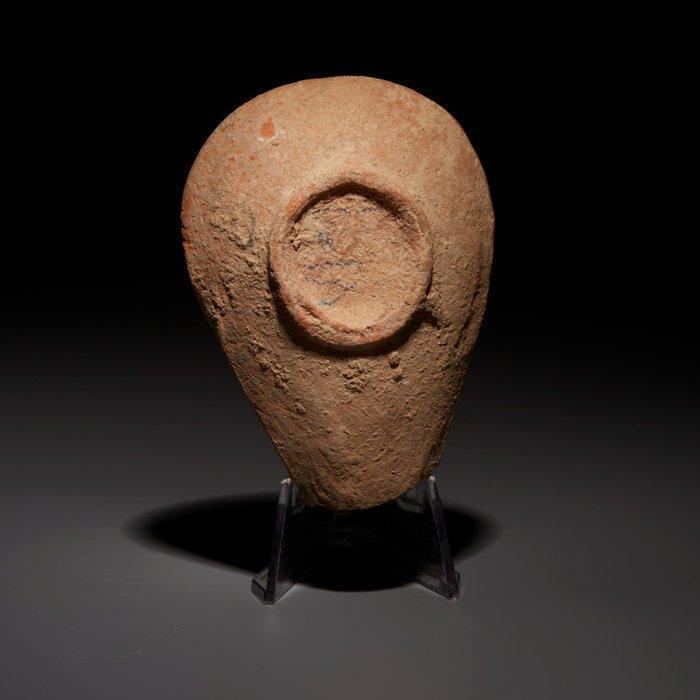 Byzantijns Terracotta Olielamp met Griekse inscriptie. 5e-8e, Verzamelen, Mineralen en Fossielen