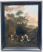 Nederlandse school (XVIII) - Paisaje con pastores y ganado