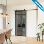 Stalen Schuifdeur Zwart 5 Vlaks rond Maatwerk Rook glas, Doe-het-zelf en Bouw, Raamkozijnen en Schuifdeuren, Nieuw, Metaal, Inclusief glas