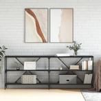 vidaXL Wandtafel 200x30x75 cm bewerkt hout en ijzer zwart, Huis en Inrichting, Tafels | Bijzettafels, Verzenden, Nieuw