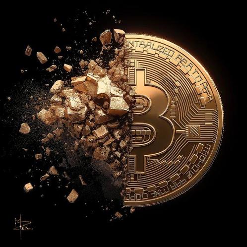 PLM-Art - Bitcoin Explosion, Antiek en Kunst, Kunst | Schilderijen | Modern