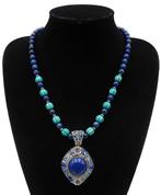 Lapis lazuli - Howlite turquoise - Boeddhistische ketting -, Antiek en Kunst