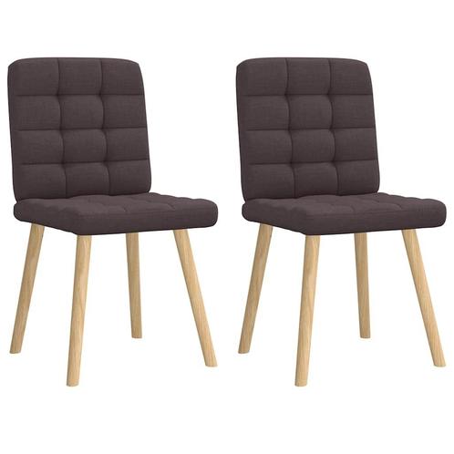vidaXL Eetkamerstoelen 2 st stof donkerbruin, Huis en Inrichting, Stoelen, Nieuw, Verzenden