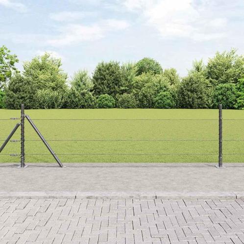 vidaXL Hexagon Schutting Grijs 0.5x50 m Staal, Tuin en Terras, Tuinhekken en Hekwerk, Nieuw, Verzenden