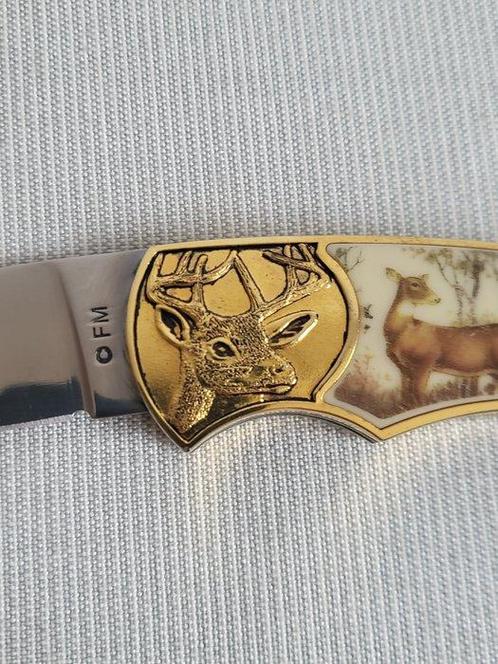 Superbe Couteau de Collection Franklin Mint - Or 24 Carats -, Antiek en Kunst, Curiosa en Brocante