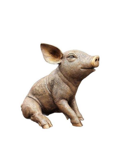 Beeld, Large Bronze Lifelike Pig - Amazing details - 29 cm -, Antiek en Kunst, Kunst | Designobjecten