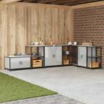 vidaXL Keukenopslag met plank met opslag Zilver 60 x 50 x 92, Verzenden