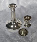 Kandelaar (2) - .835 zilver - Kandelaar en eierdop, Antiek en Kunst