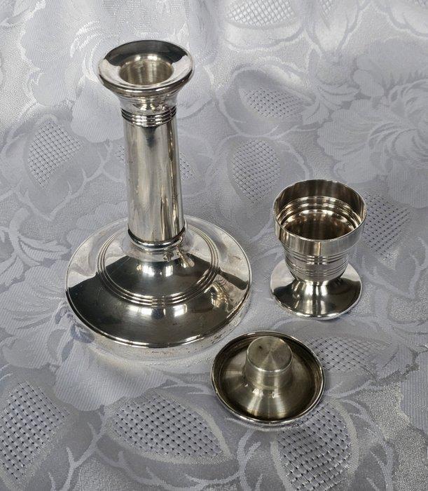 Kandelaar (2) - .835 zilver - Kandelaar en eierdop, Antiek en Kunst, Antiek | Zilver en Goud