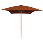 vidaXL Parasol met houten paal 200x300 cm terracottakleurig, Verzenden, Nieuw