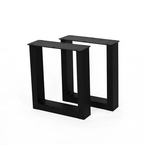 Stalen Onderstel U-poot Zwart 8x4 cm set van 2, Maison & Meubles, Tables | Tables à manger, Envoi