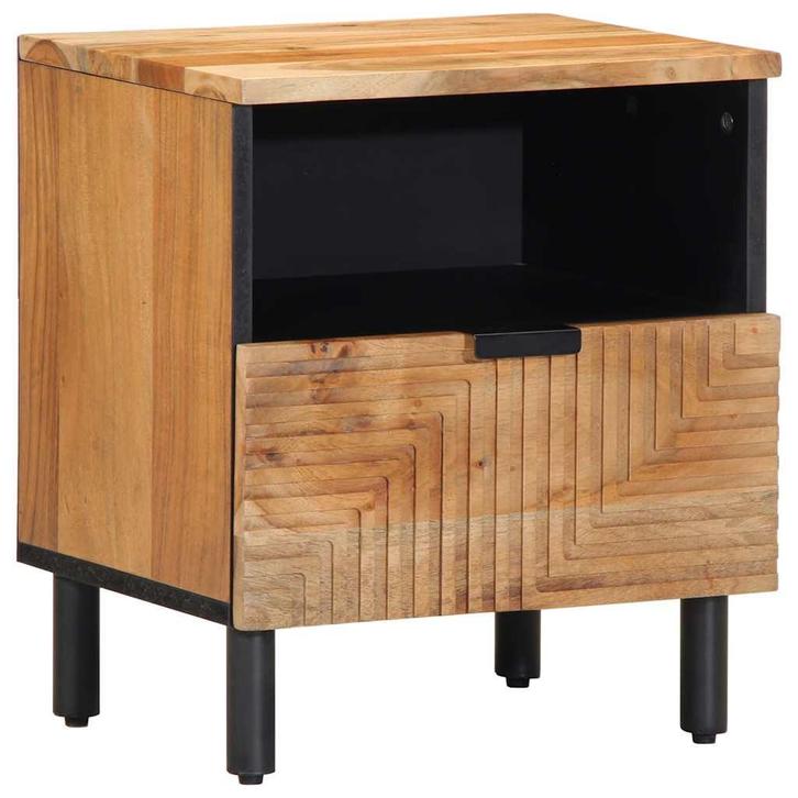 vidaXL Nachtkastje 40x33x46 cm Massief hout Acacia, Huis en Inrichting, Slaapkamer | Nachtkastjes, Nieuw, Verzenden