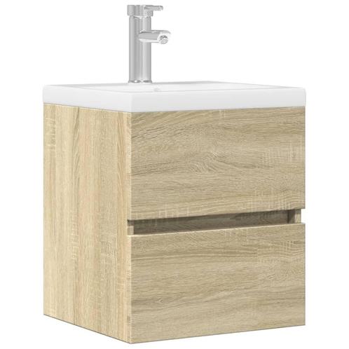 vidaXL Wastafelkast 41x38,5x45 cm spaanplaat sonoma, Huis en Inrichting, Badkamer | Badkamermeubels, Nieuw, Verzenden