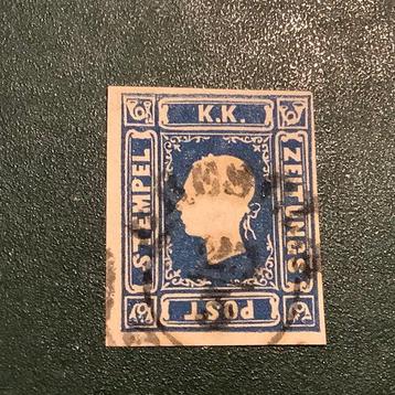 Oostenrijk 1858 - Krantenzegel KK Blauw good margins and