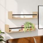 vidaXL Wandschappen met stangen 2 st 60x16x14 cm sonoma, Huis en Inrichting, Verzenden, Nieuw