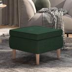 vidaXL Tabouret avec pieds en bois Vert foncé Tissu, Huis en Inrichting, Verzenden