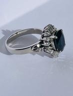 Ring Platina Saffier - Diamant - 3,45ct Sapphire ring, Handtassen en Accessoires, Ringen, Nieuw