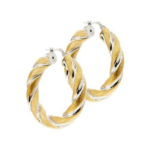 Hoepel oorbellen - 18 karaat Geel goud, Witgoud, Handtassen en Accessoires, Antieke sieraden