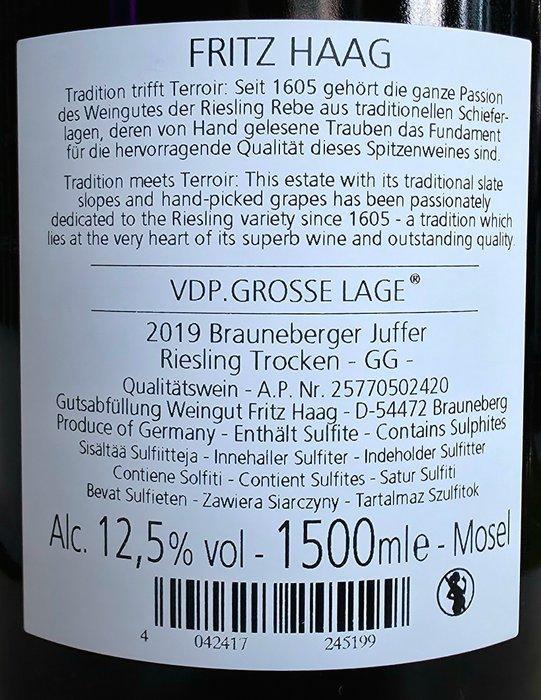 2019 Fritz Haag Magnum Brauneberger Juffer Riesling Trocken,, Verzamelen, Wijnen