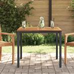 Nieuwe Acacia Tafel | Retour Deal | Zwart/Naturel, Tuin en Terras, Tuintafels, Verzenden, Nieuw, Vierkant, Hout