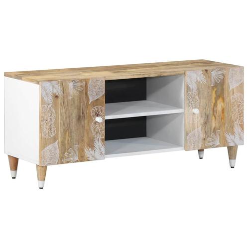 vidaXL Tv-meubel 105x33,5x46 cm massief mangohout, Huis en Inrichting, Woonaccessoires | Cd- en Dvd-rekken, Nieuw, Verzenden
