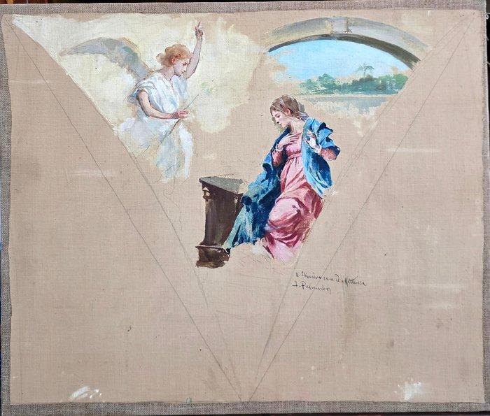 Luigi Palumbo (1859-1916) - LAnnunciazione, Antiek en Kunst, Kunst | Schilderijen | Klassiek