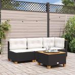 vidaXL Tuinbank zonder armleuning met kussens poly rattan, Tuin en Terras, Tuinsets en Loungesets, Verzenden, Nieuw