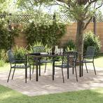 vidaXL 5-delige tuinset in antraciet staal, Tuin en Terras, Verzenden, Nieuw, Tuinset