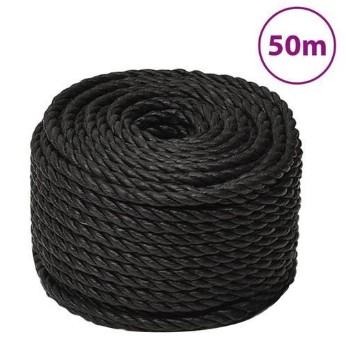 vidaXL Werktouw 12 mm 50 m polypropeen zwart, Doe-het-zelf en Bouw, IJzerwaren en Bevestigingsmiddelen, Nieuw, Verzenden