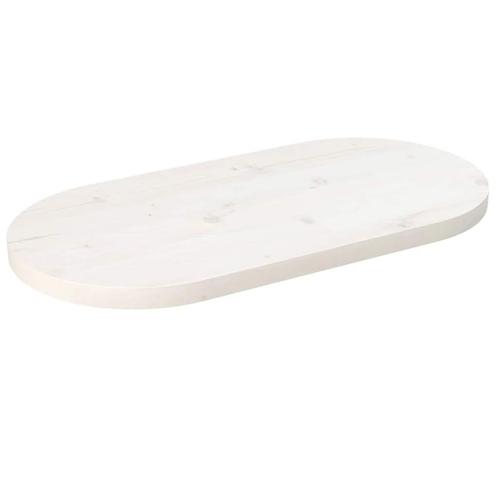 vidaXL Tafelblad ovaal 70x35x2,5 cm massief grenenhout wit, Huis en Inrichting, Tafelonderdelen, Nieuw, Verzenden