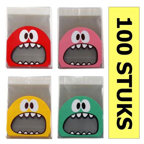 Fako Bijoux® - 100x Monster Uitdeelzakjes - Cellofaan, Divers, Emballage cadeau, Envoi