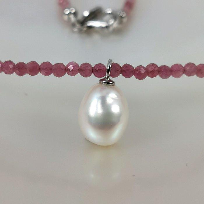 Zonder minimumprijs - Halsketting Zilver Parel - Toermalijn, Bijoux, Sacs & Beauté, Colliers