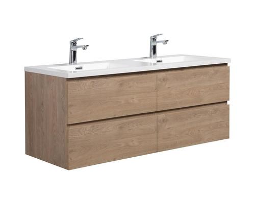 Badkamermeubel Set Angela 140cm Kastanje Eiken Badmeubel, Huis en Inrichting, Badkamer | Badkamermeubels, Nieuw, Verzenden