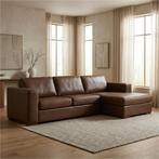 Leren hoekbank Flow - 2 zits + longchair, Ophalen of Verzenden