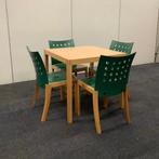 Complete set van 4 stuks stoelen + tafel, beuken - groen, Gebruikt, Bureau