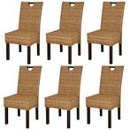 vidaXL Eetkamerstoel 6 st kubu rattan mangohout, Huis en Inrichting, Stoelen, Verzenden, Nieuw