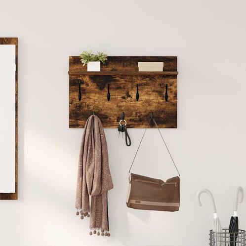 vidaXL Wandgemonteerde kapstok met plank Gerookt eiken 60 x, Huis en Inrichting, Kasten | Wandmeubels, Nieuw, Verzenden