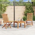vidaXL Tuinstoelen inklapbaar 2 st massief teakhout, Tuin en Terras, Verzenden, Nieuw