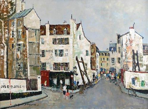 Jacques Bouyssou (1926-1997) - Vielle rue dans le 5ème, Antiquités & Art, Art | Peinture | Classique