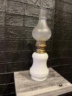 Petroleumlamp - Glas, Messing, opalijn, Antiek en Kunst